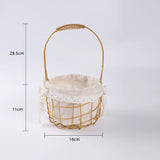 Load image into Gallery viewer, Gold Wire Flower Basket with Fabric Liner