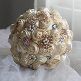 Load image into Gallery viewer, Luxury Jewelry Decorated Silk Rose Bridal Bouquet