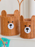 Load image into Gallery viewer, Bear Willow Basket with Handle for Gifts Pack 2