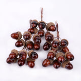 Load image into Gallery viewer, Artificial Acorns with Wire Stems for Crafts