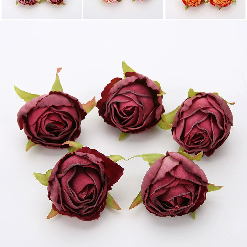 Silk Rose Flower Heads with Burned Edges Pack 30 – Floral Supplies Store