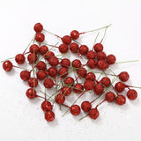 Load image into Gallery viewer, 50pcs Artificial Glittering Holly Berries on Wire