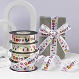 Load image into Gallery viewer, Happy Birthday White Satin Ribbon (25mmx20Yd)