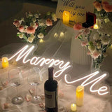 Load image into Gallery viewer, Marry Me Transparent Acrylic LED Neon Sign