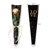 Load image into Gallery viewer, Gold LOVE Print Rose Packaging Bags Pack 50