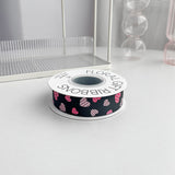 Load image into Gallery viewer, Polka Dot Heart Grosgrain Ribbon (25mmx10Yd)