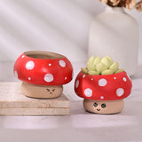 Load image into Gallery viewer, Cute Mushroom Mini Ceramic Plant Pot