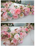 Load image into Gallery viewer, V-shaped Pink Silk Roses Decoration Set