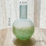 Load image into Gallery viewer, Gradient Green Bubble Glass Art Vase