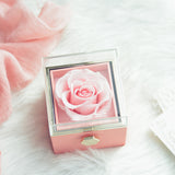 Load image into Gallery viewer, Rotates 360° Eternal Rose Velvet Jewelry Box