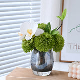 Load image into Gallery viewer, Artificial Bouquet with Glass Vase