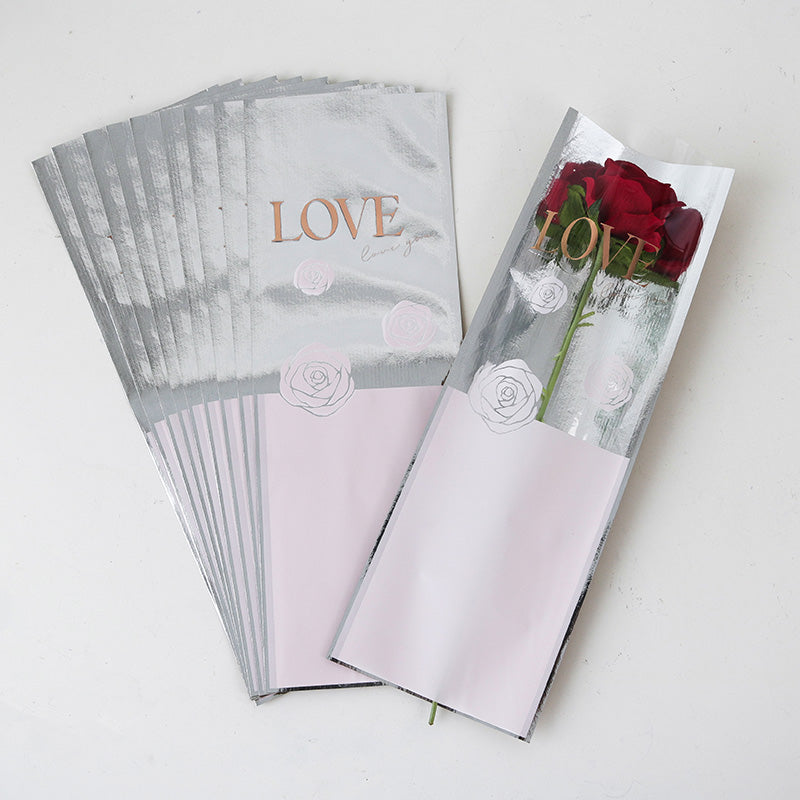 Single Stem Rose Floral Sleeves Bags Pack 20 Floral Supplies Store