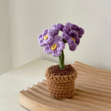 Load image into Gallery viewer, Finished Crochet Tulip Sunflower Small Potted Flower