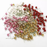 Load image into Gallery viewer, 50pcs Artificial Glittering Holly Berries on Wire