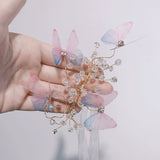 Load image into Gallery viewer, Organza Butterfly Crystal Corsage Bracelet