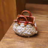 Load image into Gallery viewer, Retro Rose Relief Handbag Ceramic Vase