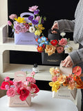 Load image into Gallery viewer, Foldable Floral Gift Box with Handle Pack 8