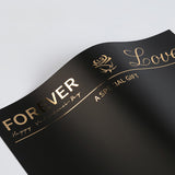 Load image into Gallery viewer, Gold FOREVER LOVE Printed Flower Wrap Paper Pack 20 (30x45cm)