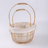Load image into Gallery viewer, Gold Wire Flower Basket with Fabric Liner
