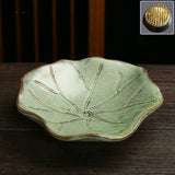 Load image into Gallery viewer, Vintage Zen Lotus Leaf Ikebana Bowl