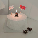 Load image into Gallery viewer, Teddy Bear Birthday Candle Cake Topper