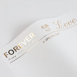 Load image into Gallery viewer, Gold FOREVER LOVE Printed Flower Wrap Paper Pack 20 (30x45cm)