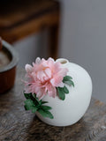 Load image into Gallery viewer, Peony Flower White Ceramic Vase