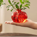 Load image into Gallery viewer, Pomegranate Shaped Red Glass Vase Set