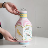 Load image into Gallery viewer, Nightingale and Rose Vintage Ceramic Vase