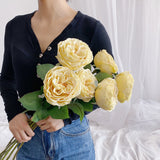 Load image into Gallery viewer, Cream Yellow Artificial Austin Rose