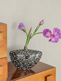 Load image into Gallery viewer, Black White Floral Vintage Ceramic Art Vase
