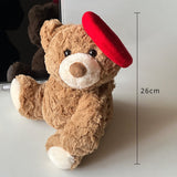 Load image into Gallery viewer, Soft Sitting Bear with Beret 25cm