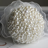 Load image into Gallery viewer, Handmade Pearl Rhinstone Bride Bouquet