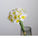 Load image into Gallery viewer, Artificial White Yellow Daffodil Bouquet