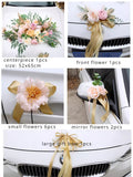 Load image into Gallery viewer, Champagne Pink Artificial Flower Car Decor Set