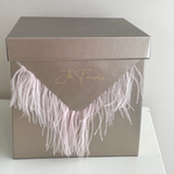 Load image into Gallery viewer, Metallic Square Flower Gift Box with Feather