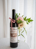 Load image into Gallery viewer, red wine bottle flower arrangement