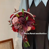 Load image into Gallery viewer, Pearl Chain Bouquet Flowers Packaging DIY Decoration