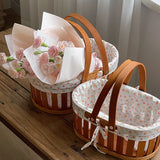 Load image into Gallery viewer, Set of 2 Flower Baskets with Cotton Fabric Liners