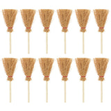 Load image into Gallery viewer, 10pcs Miniature Witch Straw Brooms for DIY Decoration