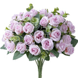 Load image into Gallery viewer, 10 Heads Artificial Silk Rose Bouquet Flower