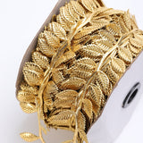 Load image into Gallery viewer, 10 Meters Golden Silver Leaf Ribbon for Crafts