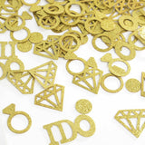 Load image into Gallery viewer, 100pcs Gold Glitter Just Married Paper Confetti Table Scatter