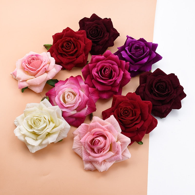 10Pcs10CM Roses Artificial Flower Heads for DIY Craft – Floral Supplies ...