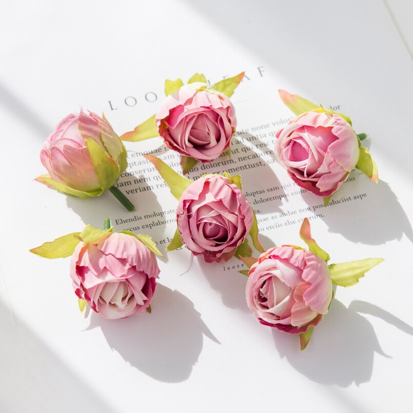 10Pcs Silk Rose Buds Flower Head Artificial Flowers – Floral