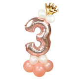 Load image into Gallery viewer, 13pcs/set Rose Gold Number Foil Birthday Balloons
