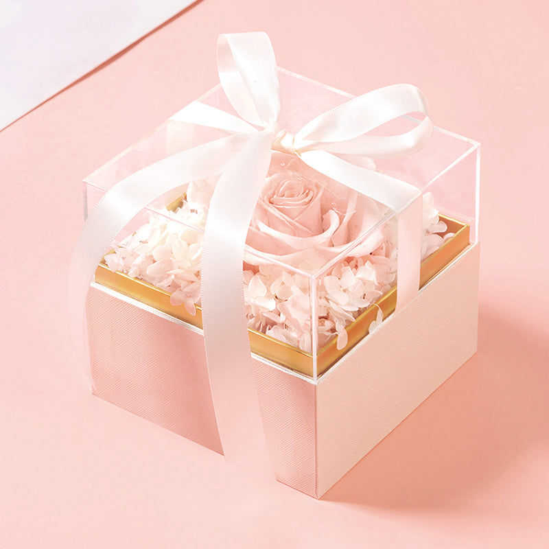 Square Acrylic Gift Box with Ribbon – Floral Supplies Store