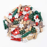 Load image into Gallery viewer, 100 Pieces Christmas Wooden Clips