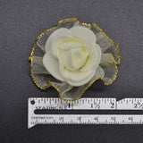 Load image into Gallery viewer, 4cm Foam Flower Heads with Gold Edge Pack 20