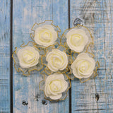 Load image into Gallery viewer, 4cm Foam Flower Heads with Gold Edge Pack 20